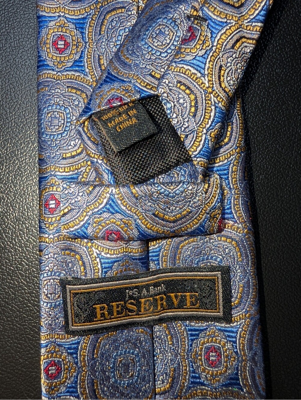 Jos A Bank Reserve Silk Tie Stained Glass Medallion